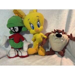 Looney Tunes Marvin Martian 14" Tweety 14" Taz 10" Plush Lot Nanco NEN WB